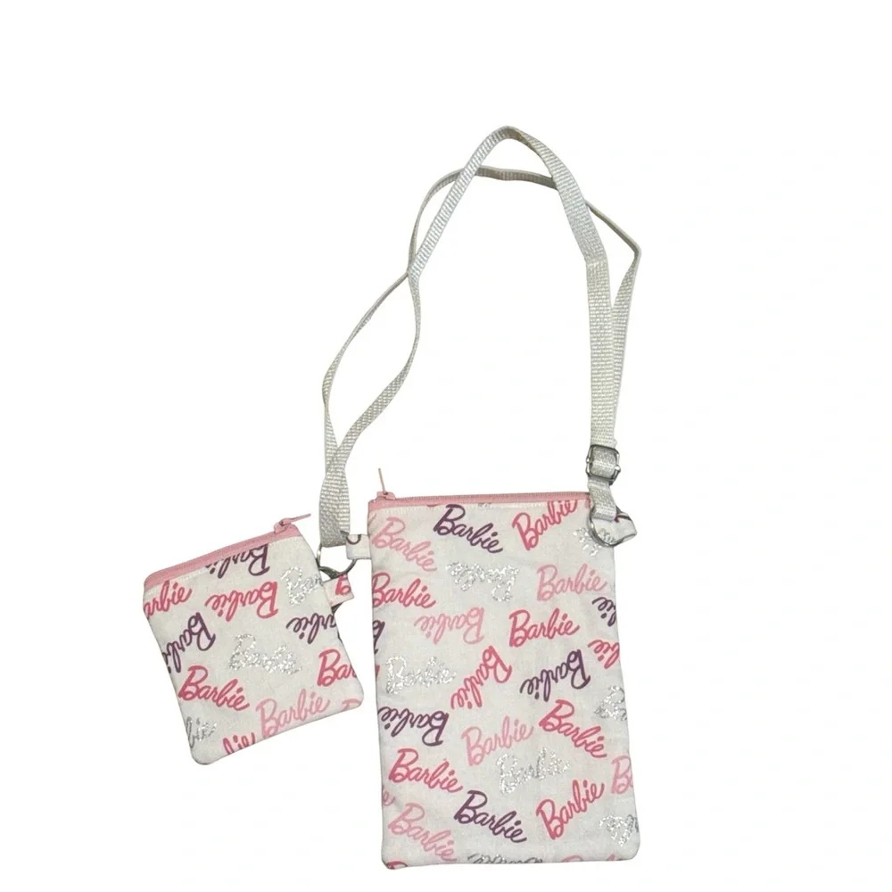 Handmade Barbie White and Pink Crossbody Bag Set